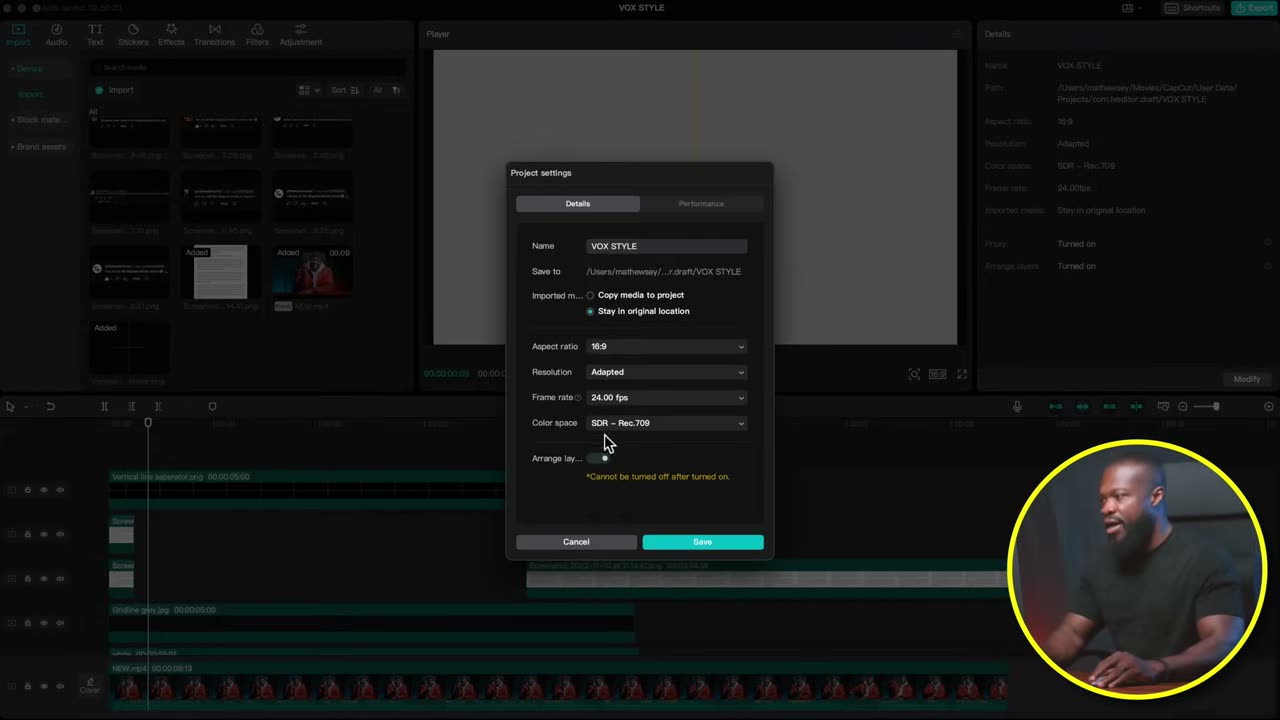 Arrange Layers ligado no Modify