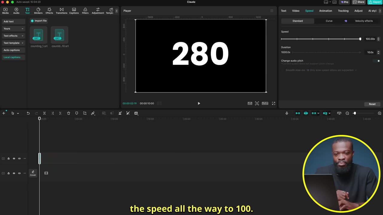 Speed no teto de 100x no clip original