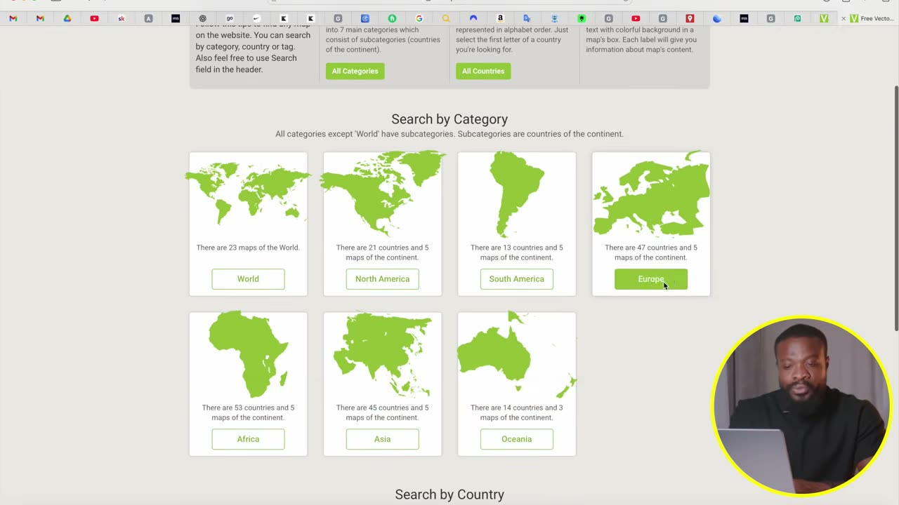 Vmaps: continente inteiro com países separados
