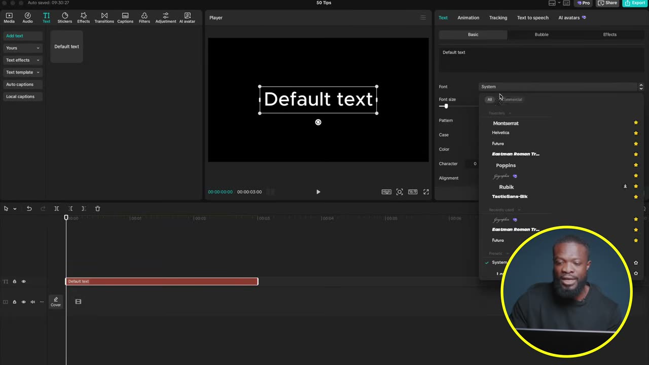 A fonte nova aparecendo no font style do editor