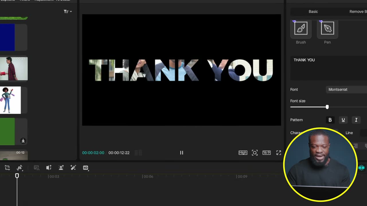 O vídeo vivendo dentro das letras