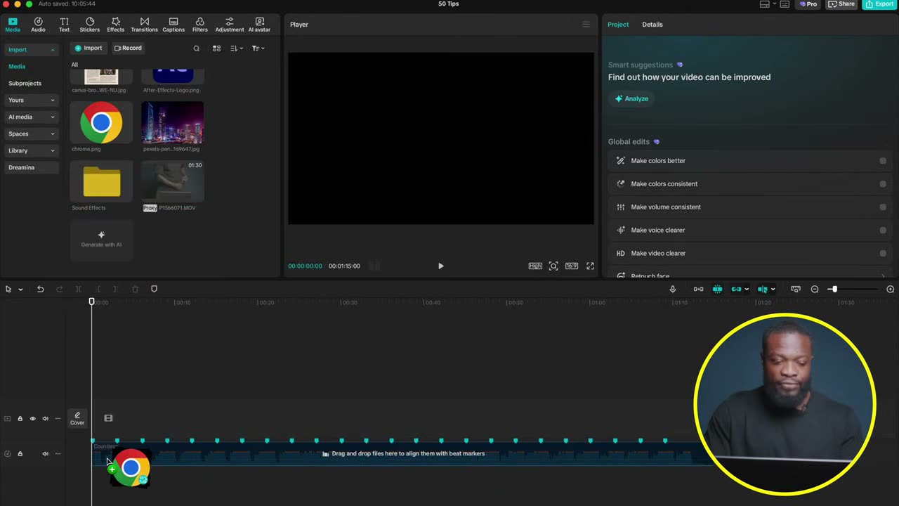 O lote de clips distribuído batendo com os markers