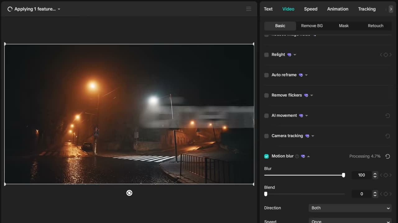 Antes e depois do motion blur na animação