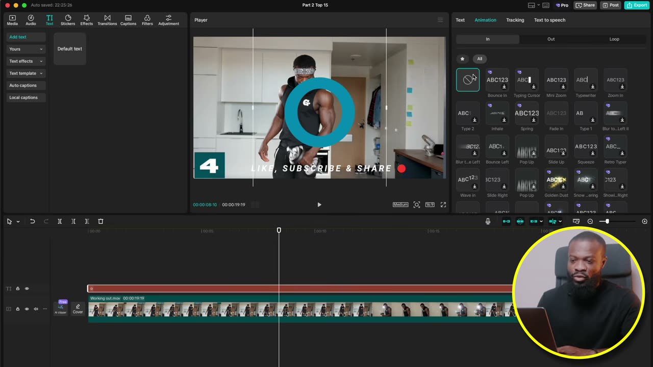 Clock Wipe esticado pra durar o vídeo inteiro