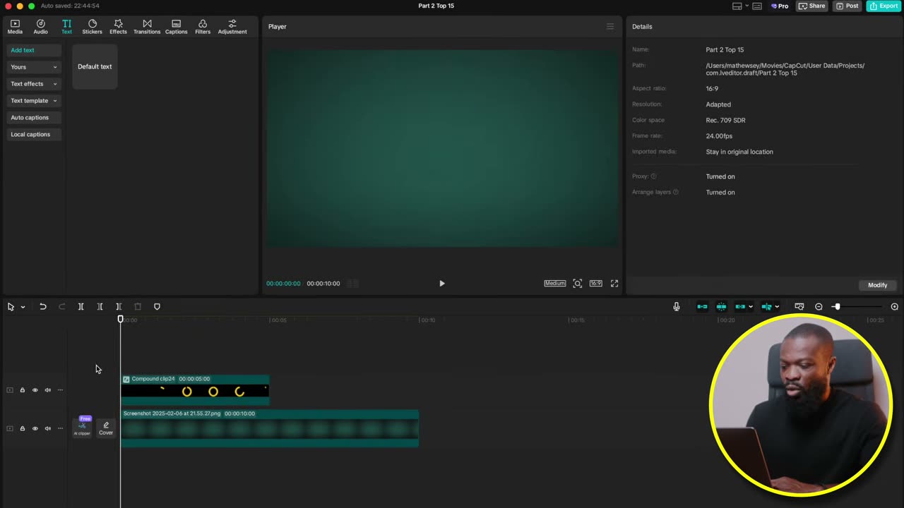 O spinner girando no preview