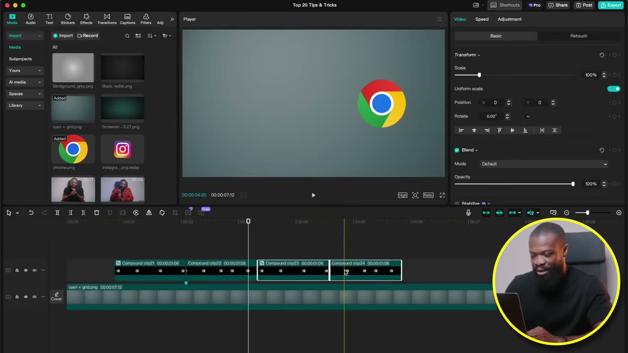 O par normal + reverso formando o boomerang