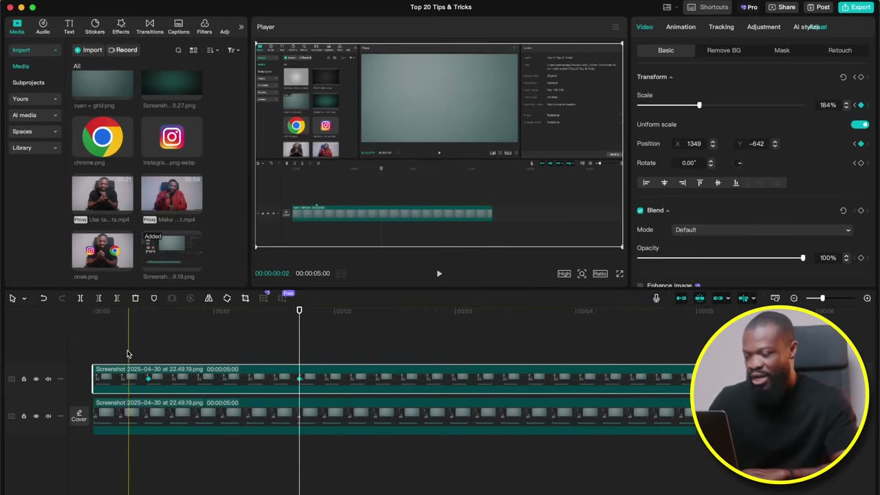 Scale keyframado ampliando só aquele pedaço