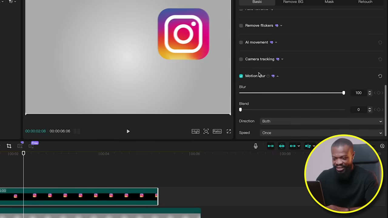 Motion blur liberado depois do compound clip